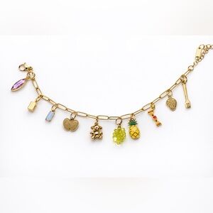 Charming Gold Bracelet with Yellow and Purple Accents